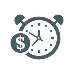 Alarm, finance, payment icon. Gray vector sketch.