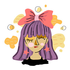 Abstract woman collection designed in vintage doodle style Can be adapted to a variety of applications such as clothing patterns, digital prints, fabric patterns, fashion, decorations, pillows, bags