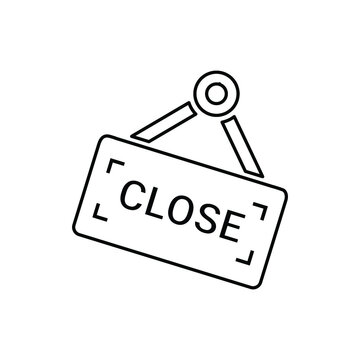 recommend clip art: Close, label, tag, label, offer outline icon. Line vector design.