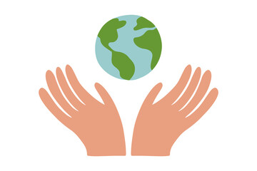 Love, ecology, an icon of the environment. A symbol of health. Earth in the hands.
