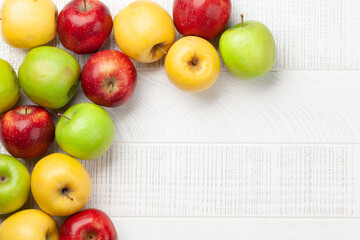 Colorful ripe apple fruits