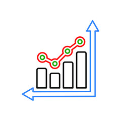 Chart, graph, growth, analytics line icon. Outline vector.