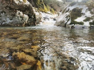 waterfall in the mountains