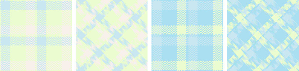 Check plaid seamless pattern set.