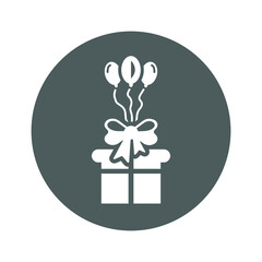 Gift, item, birthday, box, celebration icon. Gray vector sketch.