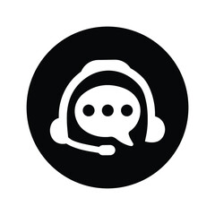 Customer, feedback, service, support icon. Black vector design.