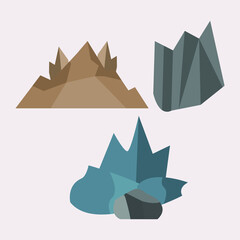 Hill Mountain Nature Isometric Islands Design Illustration Vector