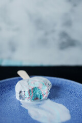 bitten vanilla ice cream