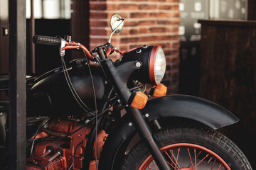 Fototapeta na wymiar classic motorcycle headlight
