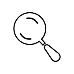 Magnifier, magnifying, search outline icon. Line art sketch.