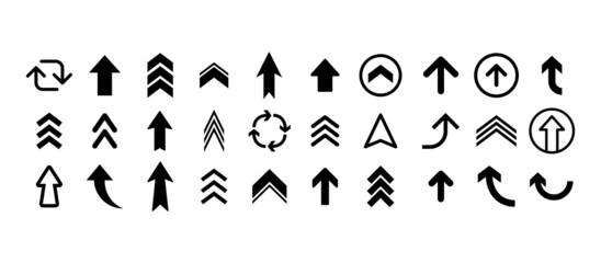 Arrows set. Arrow icon collection. Arrow flat style isolated. Stock vector. Set different arrows or web design.