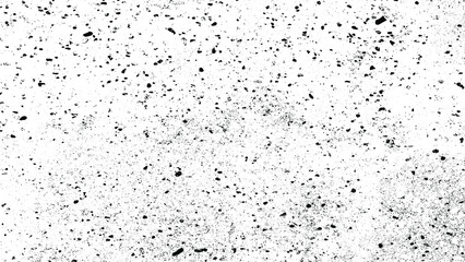 Small uneven spots and particles of debris. Abstract vector texture. Distressed uneven background. Grunge texture overlay with fine grains isolated on white background. Vector illustration. EPS10.