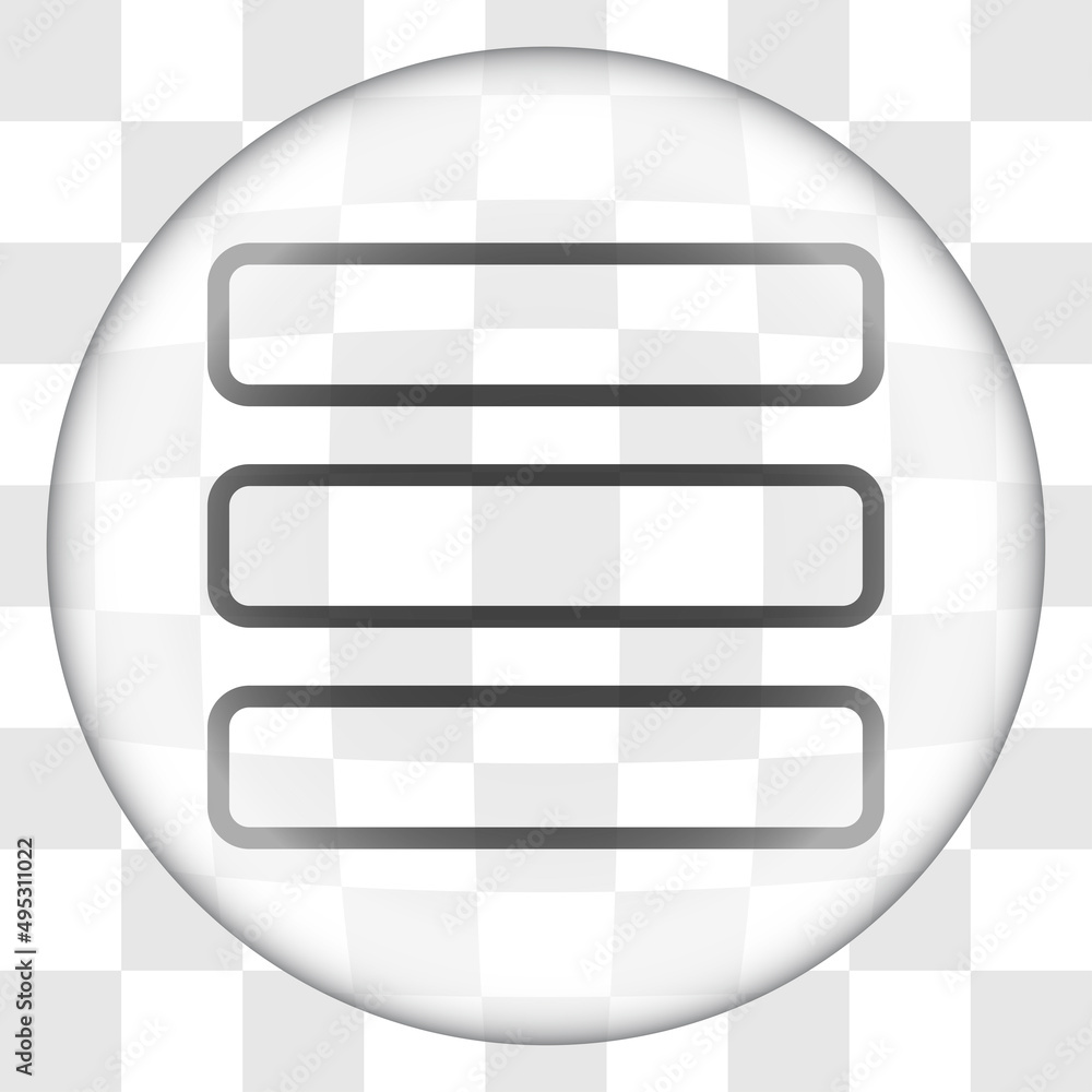 Poster menu vector simple icon. flat desing. glass button on transparent grid