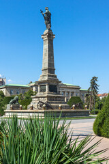 Fototapeta na wymiar Freedom Square at the center of city of Ruse, Bulgaria