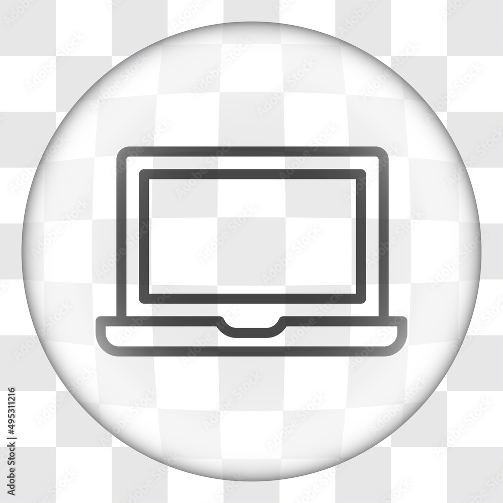 Aufkleber notebook simple icon vector. flat desing. glass button on transparent grid