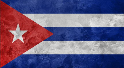 Textured photo of the flag of Cuba.