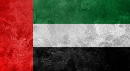 Textured photo of the flag of United Arab Emirates.