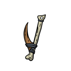 Fish hook made of bone and fang.