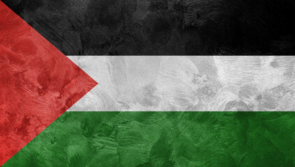 Textured photo of the flag of State of Palestine.