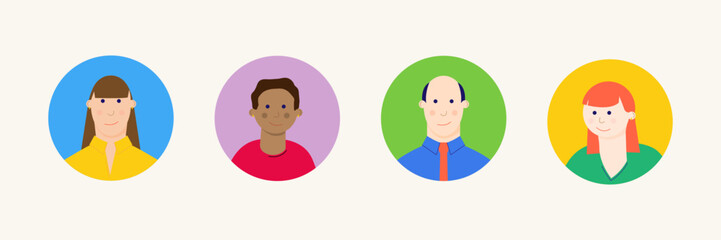 Avatar professionnel pour réseaux sociaux, hommes d'affaires et femmes d'affaires © mztl