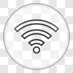 WiFi simple icon vector. Flat desing. Glass button on transparent grid