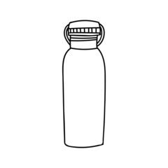 Doodle water sipper icon in vector. Hand drawn water bottle icon in vector. Drinking water sipper illustration in vector