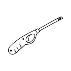 Hand drawn gas lighter icon in vector. Doodle gas lighter illustration in vector.
