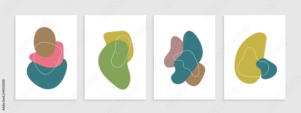 Aufkleber abstract blotch shape. liquid shape elements. fluid dynamical colored forms banner. gradient abstrac