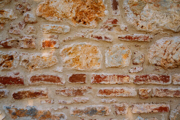 Texture of a stone wall. Old castle stone wall texture background. Stone wall as an abstract background or texture. Part of a stone wall, for background or texture