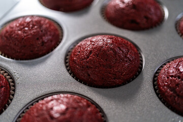 Red Velvet Cupcakes with White Chocolate Ganache Frosting