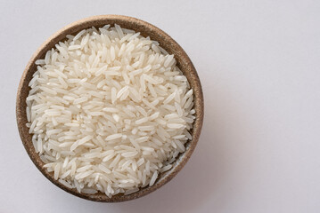 Uncooked Jasmine Rice in a Bowl