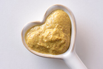 Spicy Brown Mustard in a Heart Shape