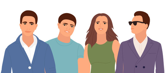 portrait people flat design, isolated, vector