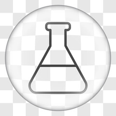 Flask simple icon vector. Flat desing. Glass button on transparent grid