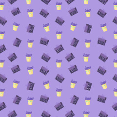 Fototapeta premium Cute winter seamless pattern, modern christmas style in vector. Cozy Christmas winter design for winter interior decoration, print posters, greeting cards, business banners, packaging.