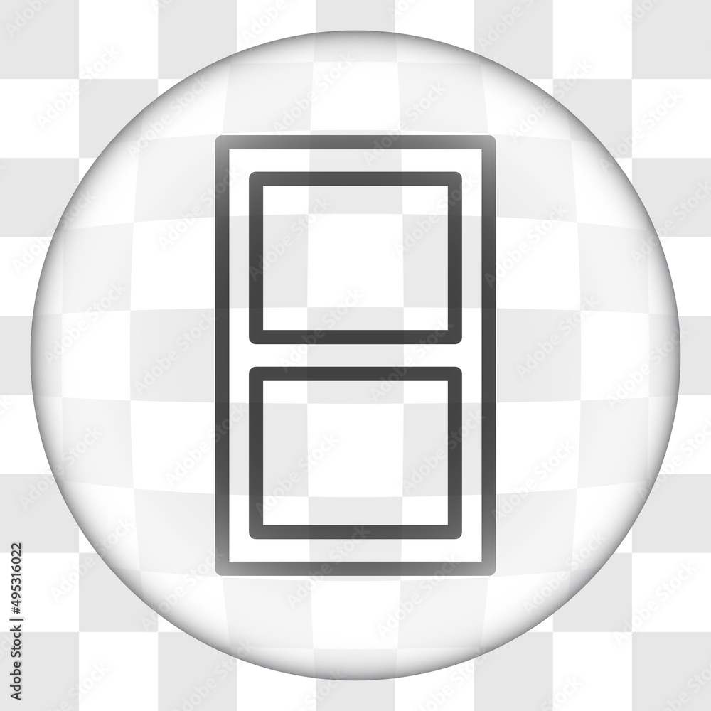 Poster number eight, numeral simple icon vector. flat desing. glass button on transparent grid
