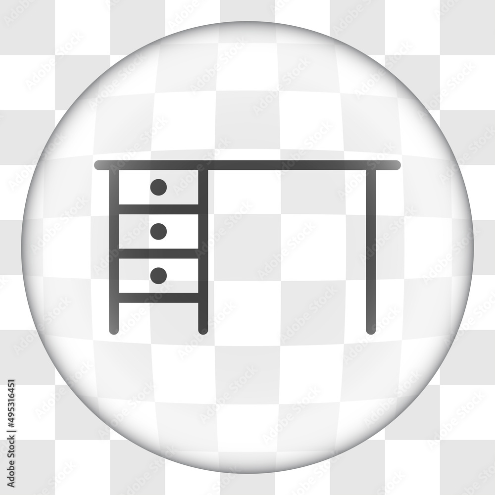 Aufkleber table simple icon vector. flat desing. glass button on transparent grid