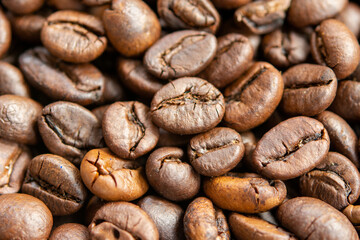 Roasted Coffee Beans background, Brown coffee beans for can be used as a background.