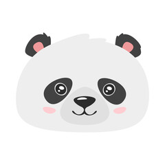 Vector cartoon illustration of a panda isolated 