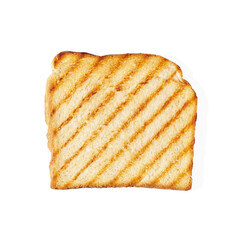 Roasted toast on white background