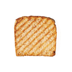 Roasted toast on white background