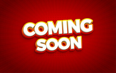 Coming soon banner with editable 3d text effect