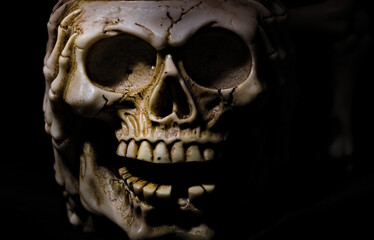 skull coming out of the shadows - light painting