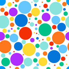 Bright circles in a colorful seamless repeat pattern - Vector Illustration