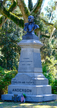 Grave Of Confederate General In Bonaventure Cemetery