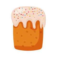 Easter cake, pastry. Sweet food, bakery, vector illustration