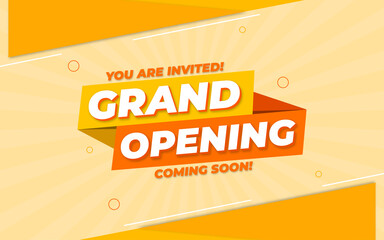 Grand opening coming sale poster, sale banner design template with 3d editable text effect