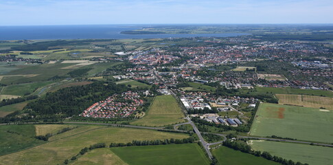 Greifswald, Stadtansicht über die Umgehungsstraße B109, B105 -  2016
