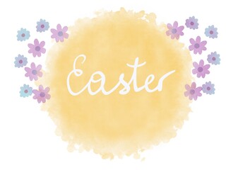 Easter greeting card with word easter.