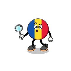 Mascot of romania flag searching